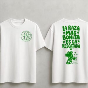 Camiseta solidaria "La raza más bonita es la rescatada"